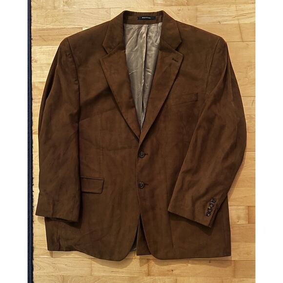 CHAPS Ralph Lauren Faux Suede Brown Jacket Blazer Classic Western Equestrian 46R - Picture 1 of 4